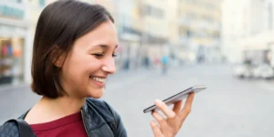 lady using voice search